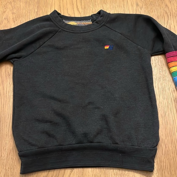 Aviator Nation size 10 black/ grey/ rainbow sweatshirt - Picture 4 of 5